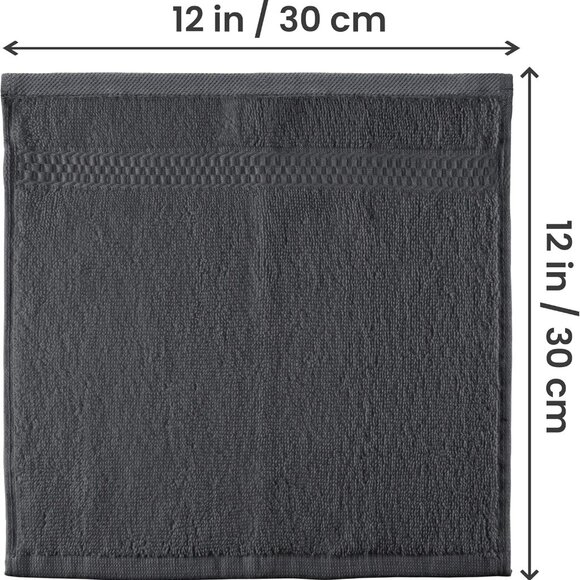 12 Pack Premium Wash Cloths Set, 12 by 12 Inches, 100% Cotton Ring Spun, Highly - Picture 3 of 9